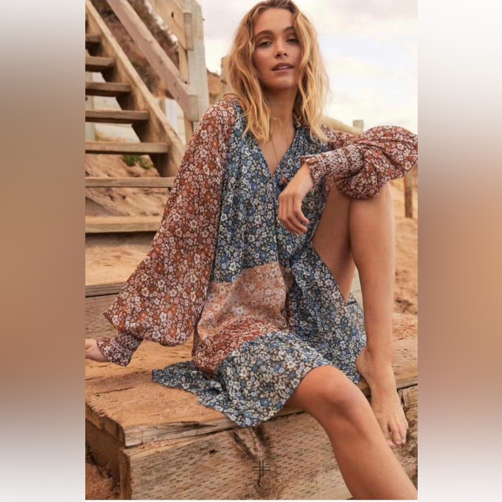 TIGERLILY Takumi Floral Long Sleeve Tiered Mini Dress RRP$319 - Picture 3 of 16